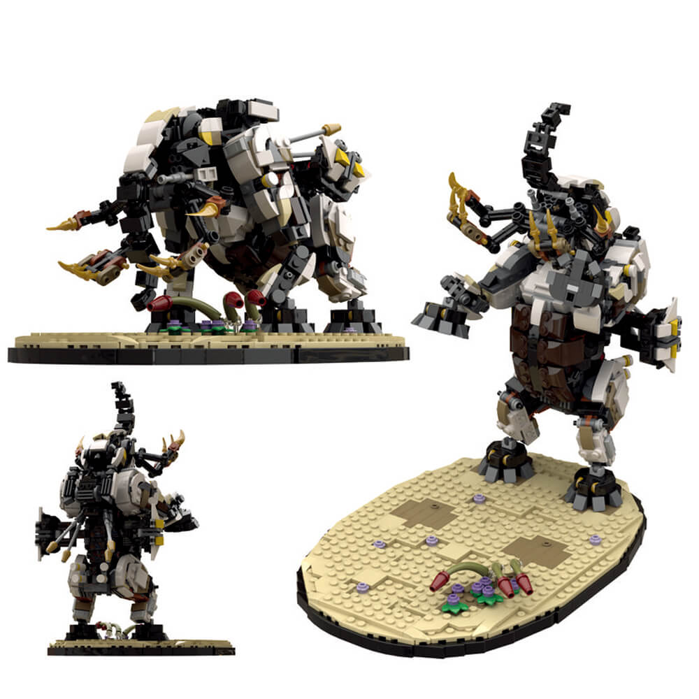 1203PCS Horizon Forbidden West Tremortusk With Stand MOC Building