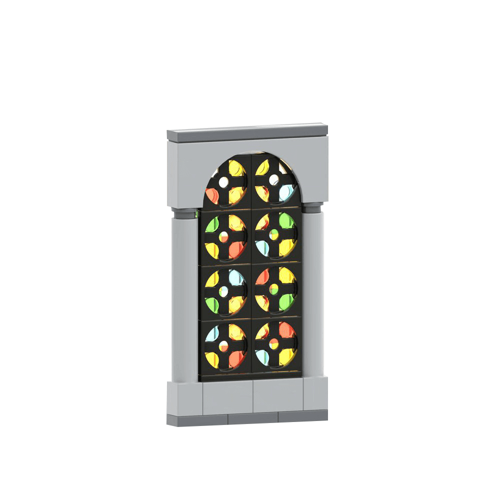 44PCS Stained Glass Window MOC Building Block Bricks |MocPixel replace to lego MOC-152150
