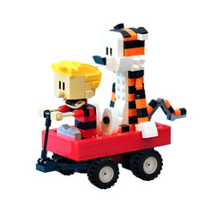 Calvin And Hobbes Wagon MOC Building Block Bricks |MocPixel