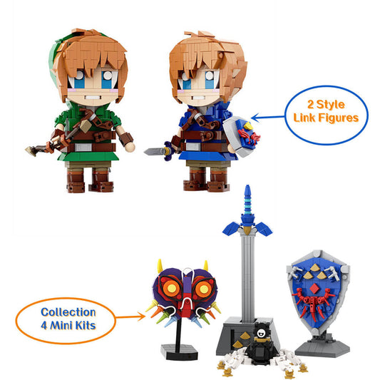Link Figure &Mini Collection - Master Sword/ Shield/ Guardians/ Majora's Mask - ZeIda MOC Building Block Bricks |MocPixel Link Figure &Mini Collection - Master Sword/ Shield/ Guardians/ Majora's Mask - ZeIda MOC Building Block Bricks |MocPixel - Both Link Figures+EQUIP Collection Lego Block Sets Alternative 1000