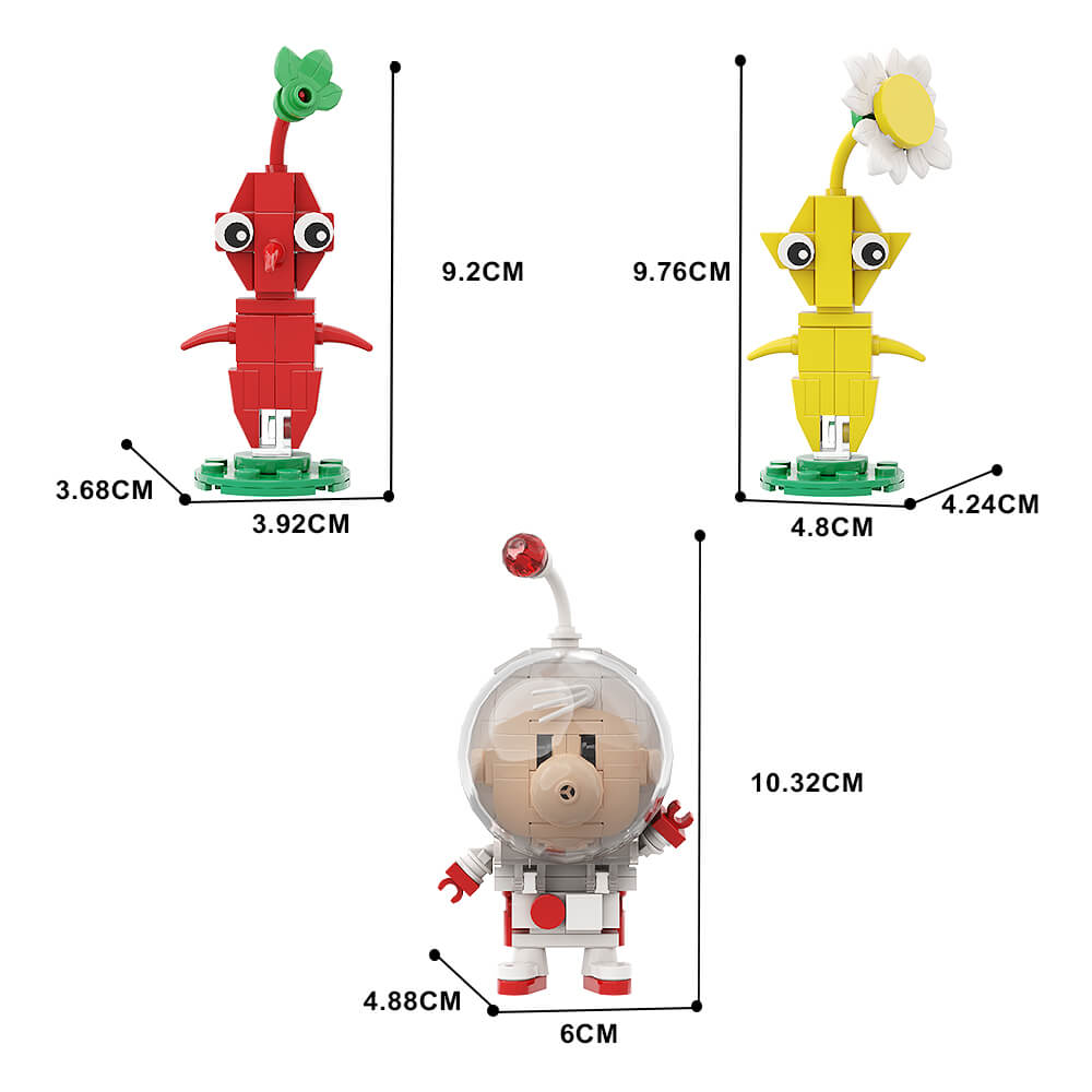 Captain Olimar - Pikmin MOC Building Block Bricks |MocPixel Captain Olimar - Pikmin MOC Building Block Bricks |MocPixel - Olimar with 2 Pikmin Lego Block Sets Alternative