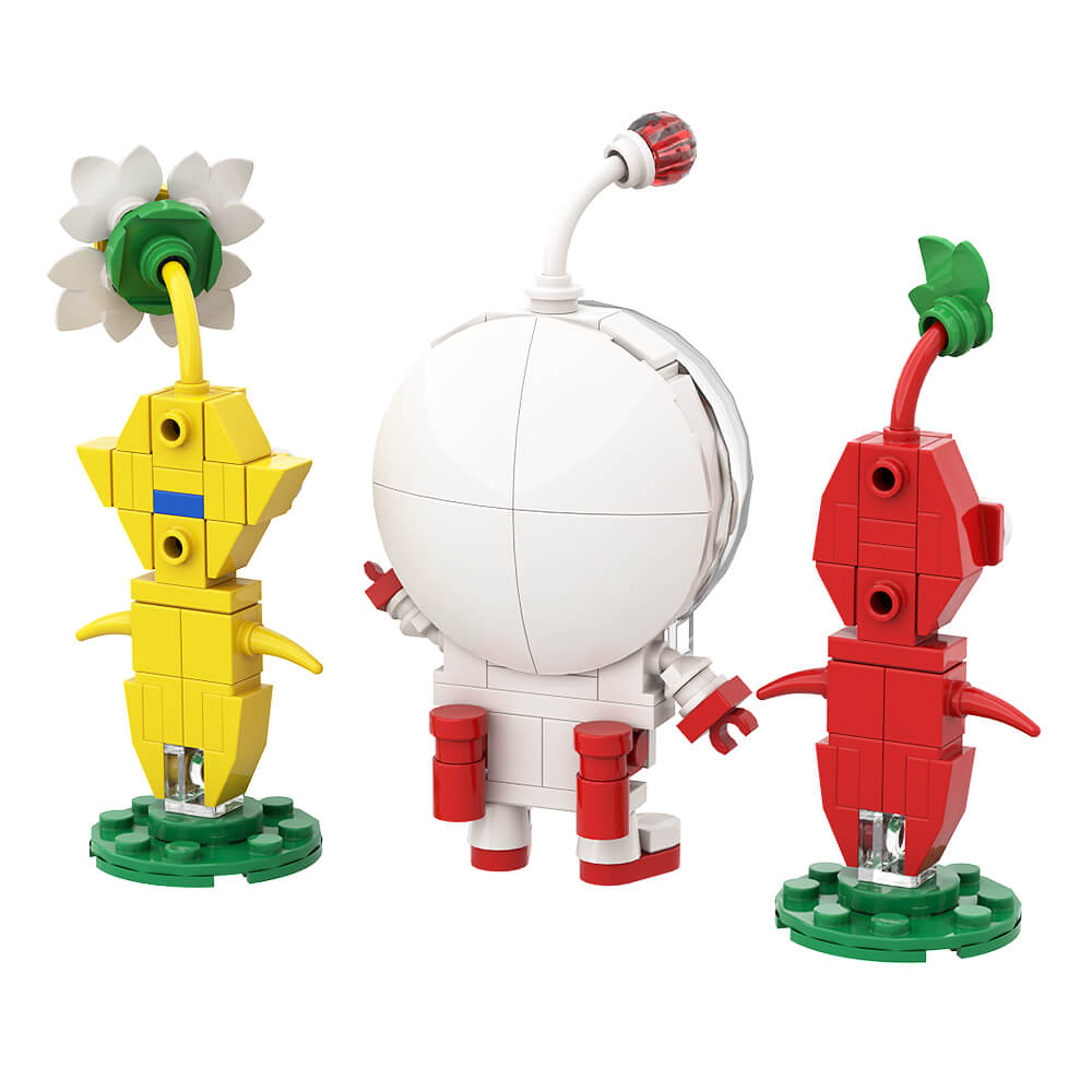 Captain Olimar - Pikmin MOC Building Block Bricks |MocPixel Captain Olimar - Pikmin MOC Building Block Bricks |MocPixel - Olimar+ 8*Pikmin + Bulbmin& Dog Lego Block Sets Alternative