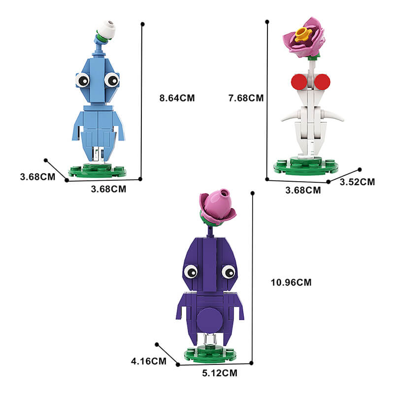 Captain Olimar - Pikmin MOC Building Block Bricks |MocPixel Captain Olimar - Pikmin MOC Building Block Bricks |MocPixel - 3*Pikmin(Blue+Purple+White) Lego Block Sets Alternative