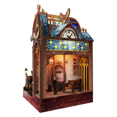 Magic Station LED Book Nook Kit for Adults--Wooden Dollhouse Kit, 3D Puzzles for Adults, Book Lovers Gifts