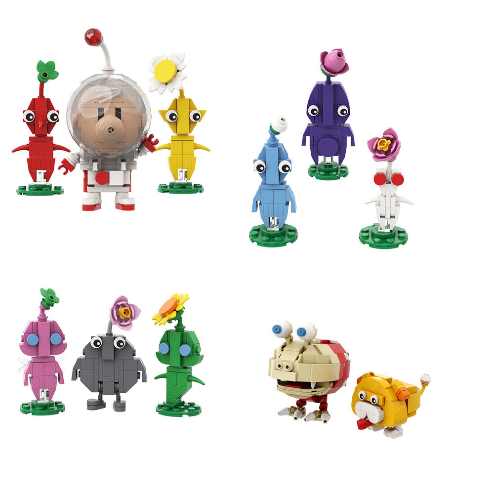 Captain Olimar - Pikmin MOC Building Block Bricks |MocPixel Captain Olimar - Pikmin MOC Building Block Bricks |MocPixel - Olimar+ 8*Pikmin + Bulbmin& Dog Lego Block Sets Alternative