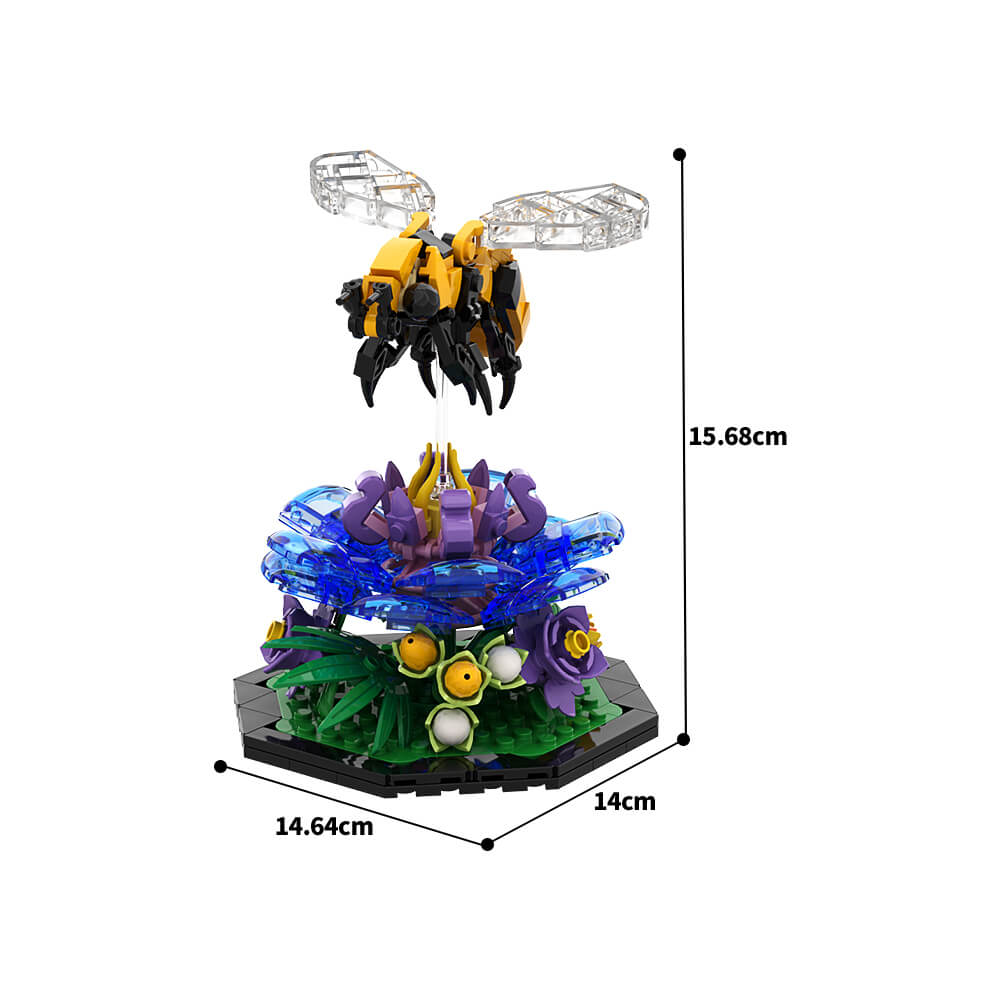 Bee / Butterfly / Dragonfly Garden Insect MOC Building Block Bricks |MocPixel Bee / Butterfly / Dragonfly Garden Insect MOC Building Block Bricks |MocPixel - Bee Lego Block Sets Alternative
