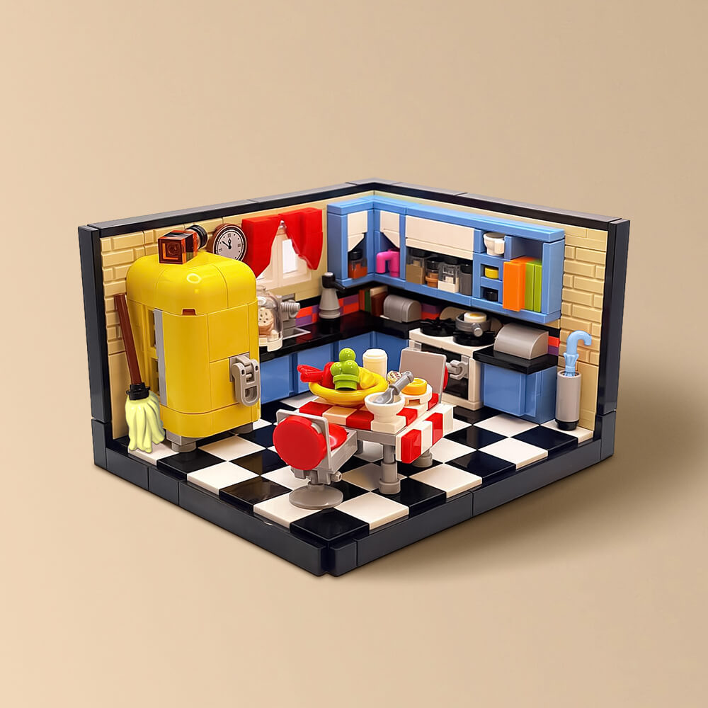 486PCS Mid-Century Kitchen Diorama MOC Building Block Bricks |MocPixel 486PCS Mid-Century Kitchen Diorama MOC Building Block Bricks |MocPixel - Default Title Lego Block Sets Alternative