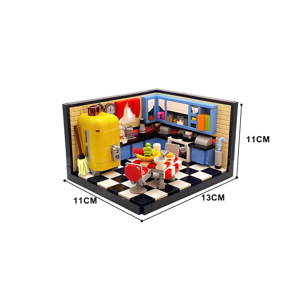 486PCS Mid-Century Kitchen Diorama MOC Building Block Bricks |MocPixel 486PCS Mid-Century Kitchen Diorama MOC Building Block Bricks |MocPixel - Default Title Lego Block Sets Alternative