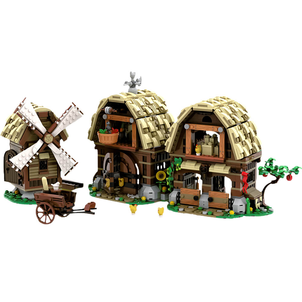 1724PCS 3739 Mill Village Raid Remake - Medieval Castle MOC Building Block Bricks |MocPixel Lego alternative store MOC-162111
