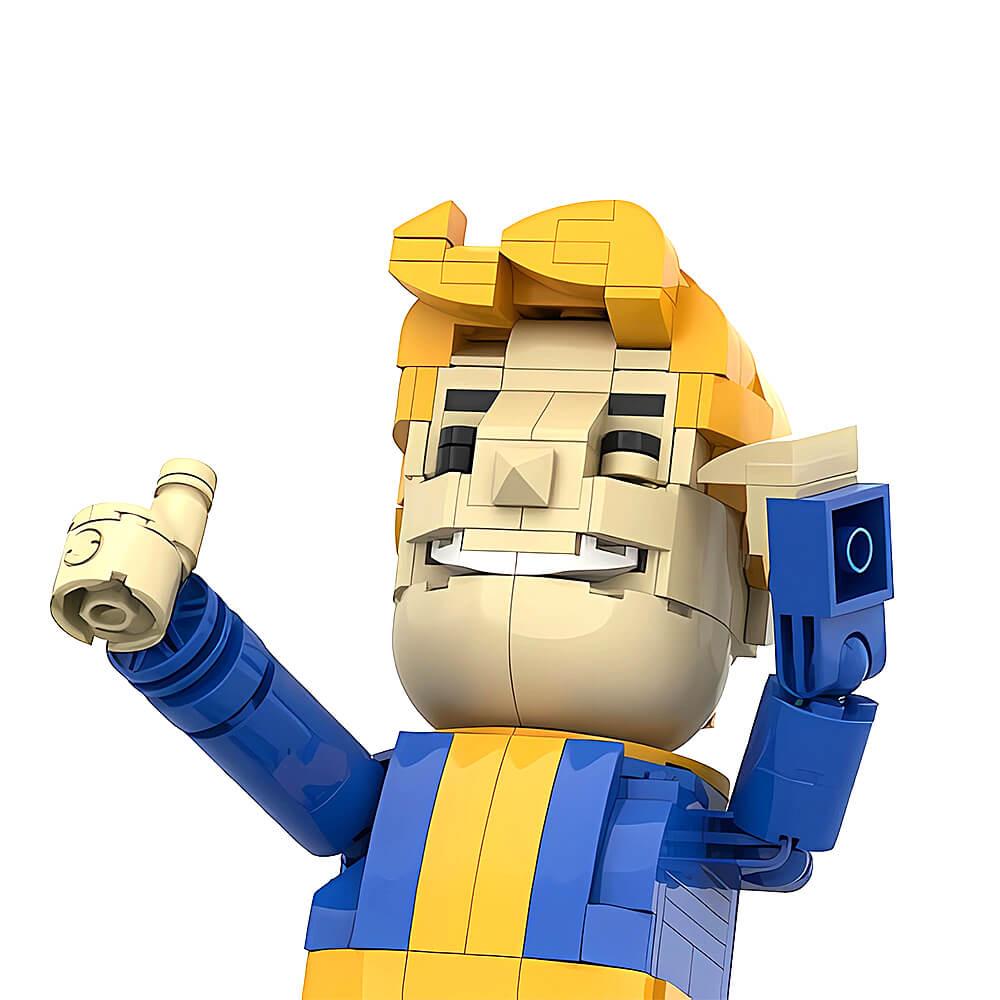 623PCS Fellout: Vault Boy Posable Desktop Figurine With Stand! MOC Building Block Bricks |MocPixel 623PCS Fellout: Vault Boy Posable Desktop Figurine With Stand! MOC Building Block Bricks |MocPixel - Default Title Lego Block Sets Alternative