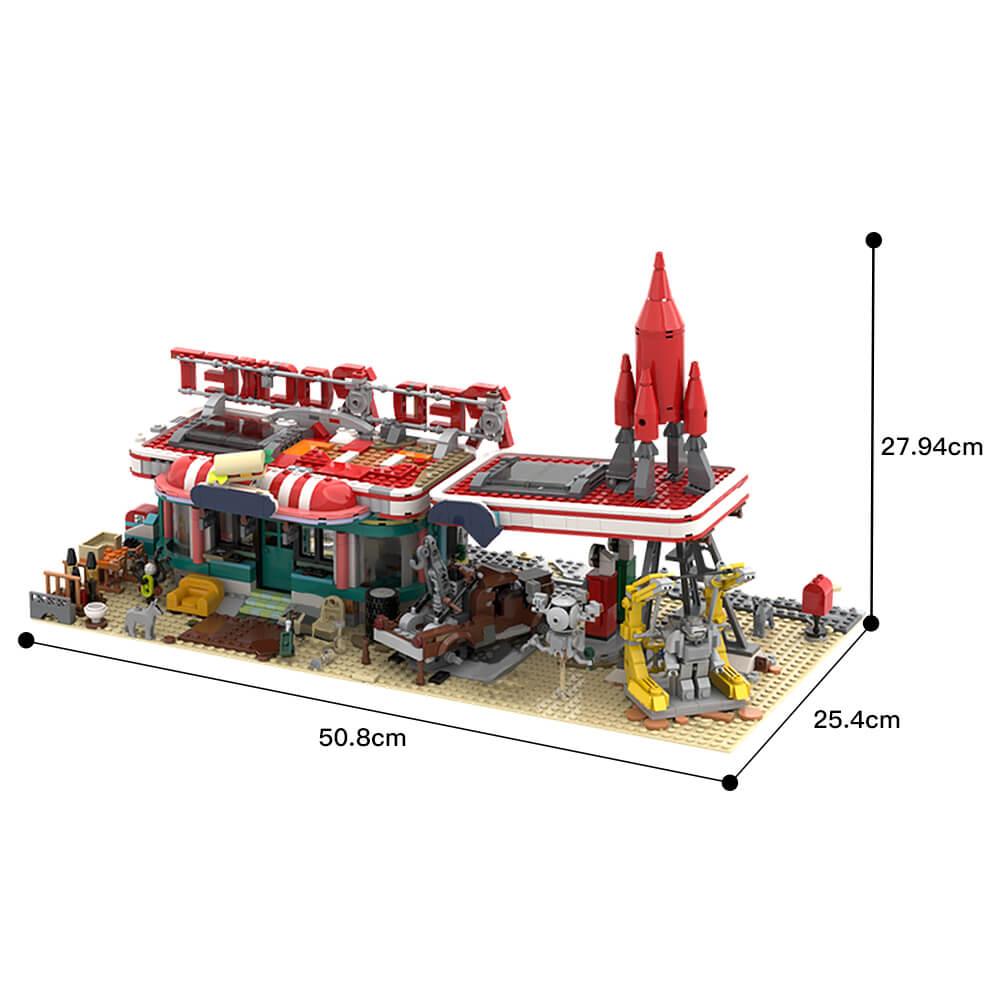 2037PCS Red Rocket Modular Gas Station From Fellout MOC Building Block Bricks |MocPixel 2037PCS Red Rocket Modular Gas Station From Fellout MOC Building Block Bricks |MocPixel - Default Title Lego Block Sets Alternative