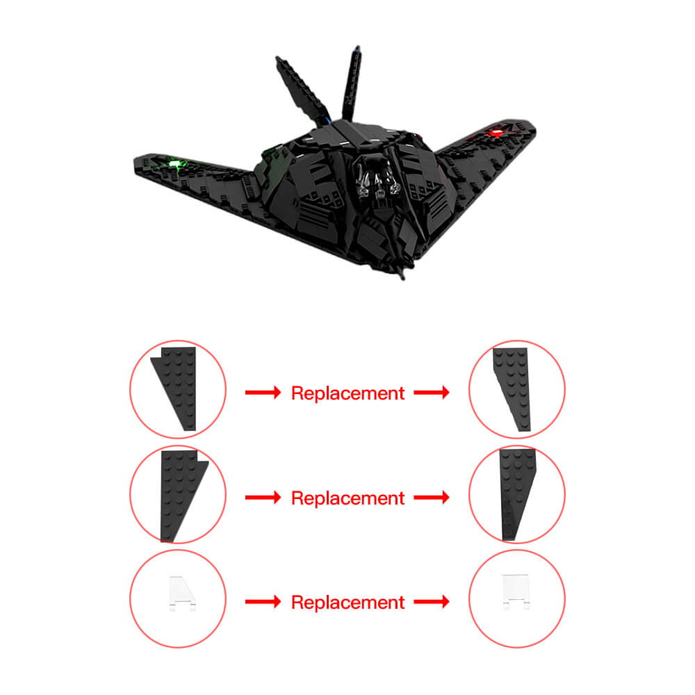 1646PCS F-117 Nighthawk (1-34) MOC Building Block Bricks |MocPixel