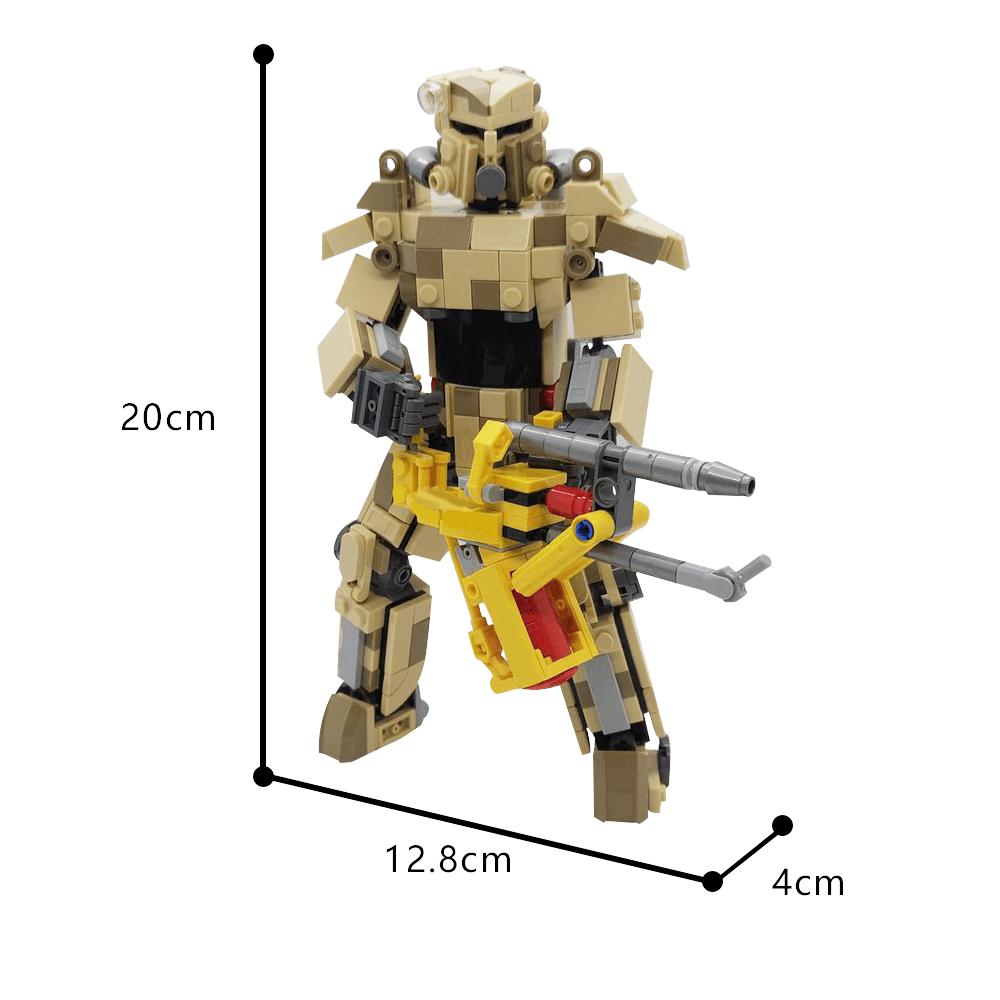 498PCS Fellout: Desert Camo T-45 Power Armor MOC Building Block Bricks |MocPixel Lego alternatives MOC-183742
