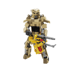 498PCS Fellout: Desert Camo T-45 Power Armor MOC Building Block Bricks |MocPixel Lego alternatives MOC-183742
