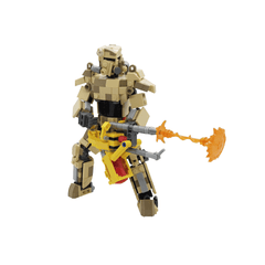 498PCS Fellout: Desert Camo T-45 Power Armor MOC Building Block Bricks |MocPixel Lego alternatives MOC-183742
