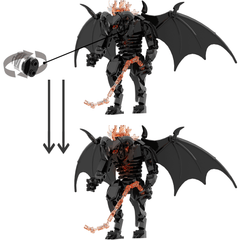 215PCS Balrog Of Moria - Lord Of Ring MOC Building Block Bricks |MocPixel Lego alternatives