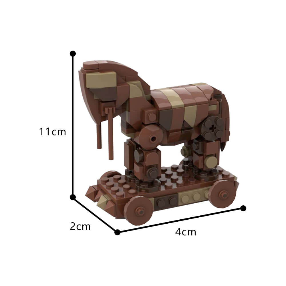 226PCS Trojan Horse MOC Building Block Bricks |MocPixel replace to lego MOC-151621
