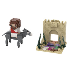 Jesus Series - Crucifixion/Rode The Donkey Into Jerusalem/  Wearing A Crown Of Thorns MOC Building Block Bricks |MocPixel