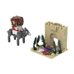 Jesus Series - Crucifixion/Rode The Donkey Into Jerusalem/  Wearing A Crown Of Thorns MOC Building Block Bricks |MocPixel