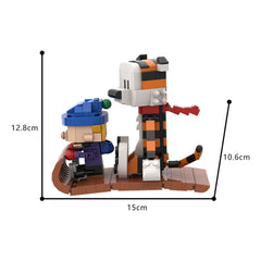 Calvin And Hobbes Sled MOC Building Block Bricks |MocPixel
