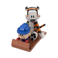 Calvin And Hobbes Sled MOC Building Block Bricks |MocPixel
