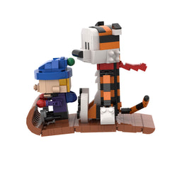 Calvin And Hobbes Sled MOC Building Block Bricks |MocPixel