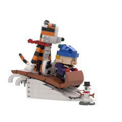 Calvin And Hobbes Sled MOC Building Block Bricks |MocPixel