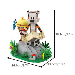 424PCS Calvin And Hobbs Rock MOC Building Block Bricks |MocPixel