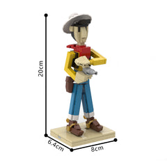 Luke with Lucky Cactus/ Rantanplan/ Jolly Jumper/ Dalton MOC Building Block Bricks |MocPixel
