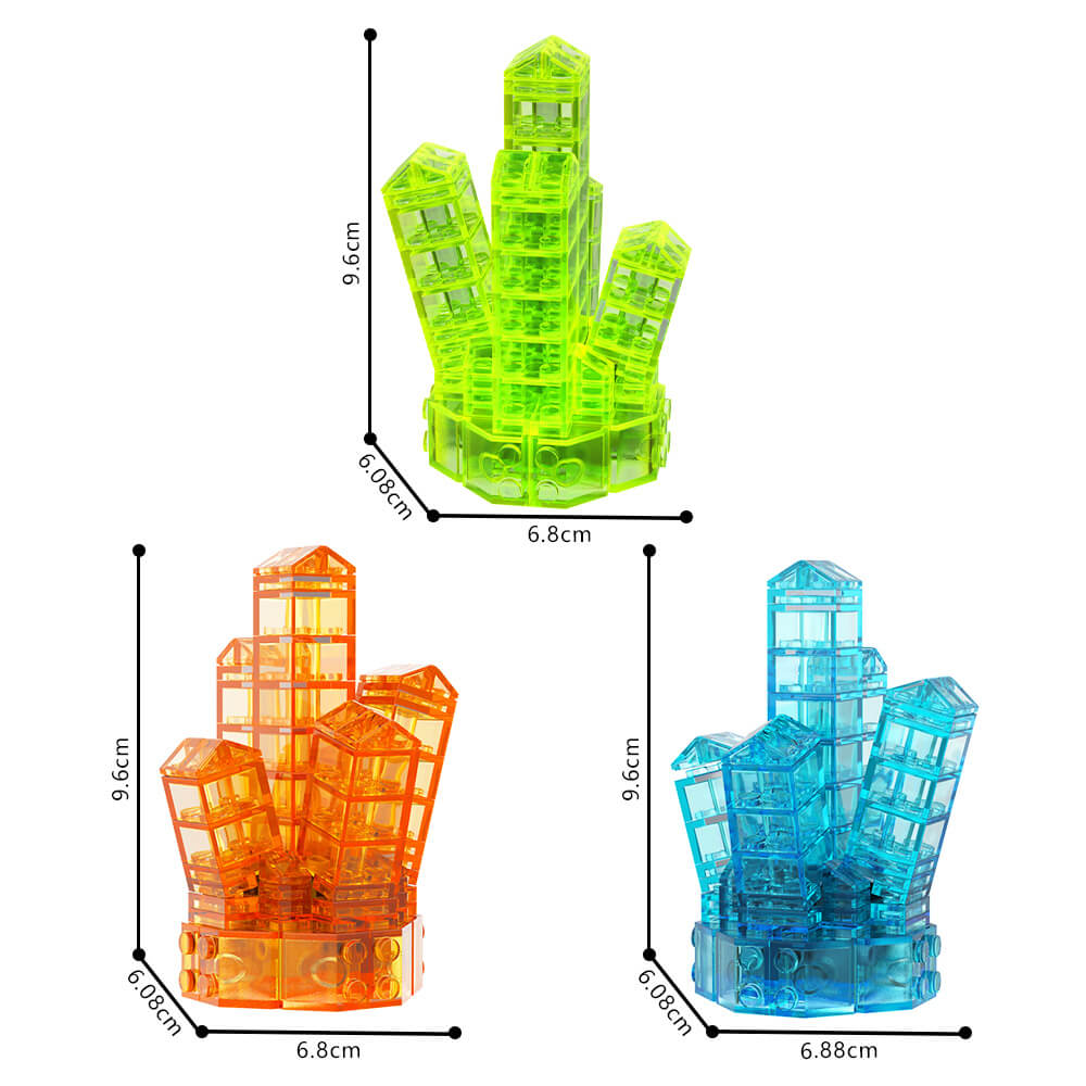 Crystal-Series 3 Color MOC Building Block Bricks |MocPixel