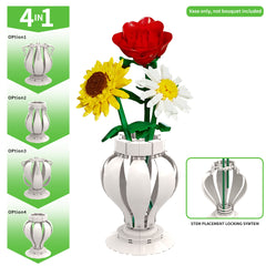 104PCS 4 in 1 White Vase MOC Building Block Bricks |MocPixel