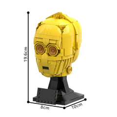 609PCS C-3Po Head (Helmet Collection Style) MOC Building Block Bricks |MocPixel