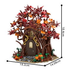 421PCS Woodland Elf House in Autumn MOC Building Block Bricks |MocPixel