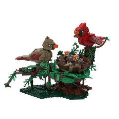 991PCS Northern Cardinals With Nest MOC Building Block Bricks |MocPixel