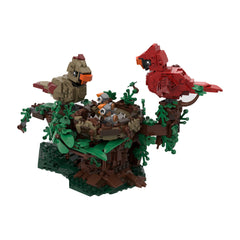 991PCS Northern Cardinals With Nest MOC Building Block Bricks |MocPixel