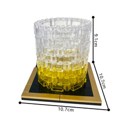 267PCS Whiskey Glass - Life-Size Replica With Gold Plated Coaster MOC Building Block Bricks |MocPixel