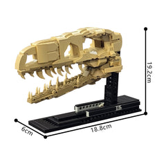 488PCS Velociraptor Fossil Skull (True Scale) MOC Building Block Bricks |MocPixel