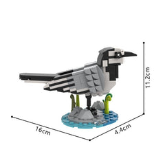 157PCS White Wagtail MOC Building Block Bricks |MocPixel