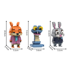 334PCS Fox, Rabbit and Snake MOC Building Block Bricks |MocPixel