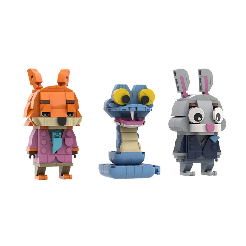 334PCS Fox, Rabbit and Snake MOC Building Block Bricks |MocPixel