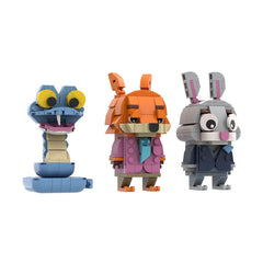 334PCS Fox, Rabbit and Snake MOC Building Block Bricks |MocPixel