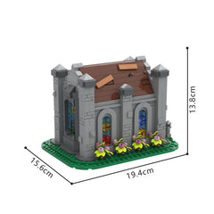968PCS Small Medieval Chapel MOC Building Block Bricks |MocPixel