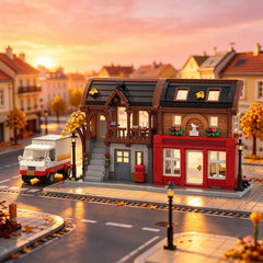 1339PCS The Red Postal Street MOC Building Block Bricks |MocPixel