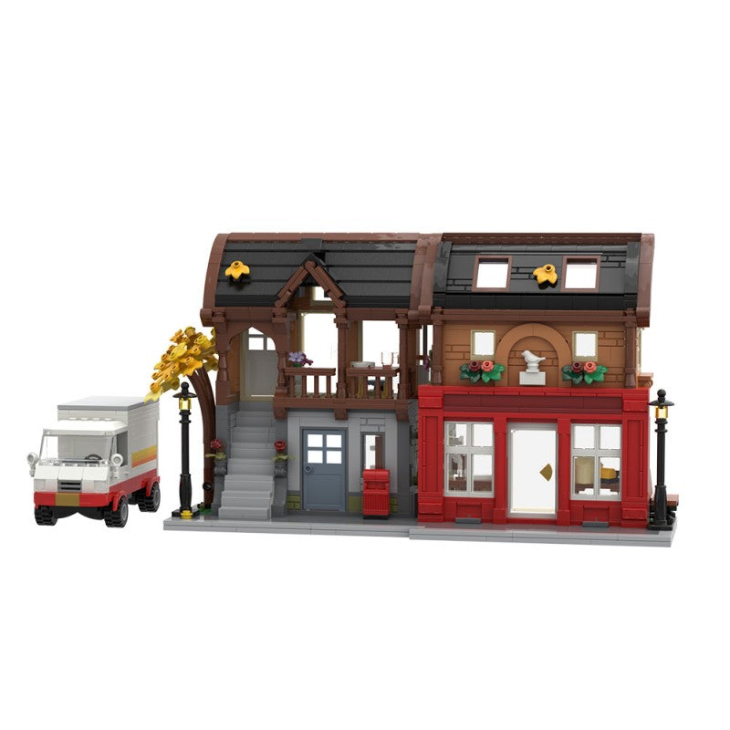 1339PCS The Red Postal Street MOC Building Block Bricks |MocPixel