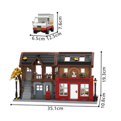 1339PCS The Red Postal Street MOC Building Block Bricks |MocPixel