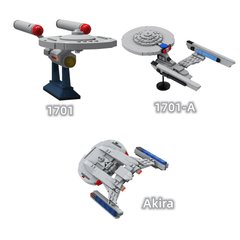 U.S.S. Enterprise NCC-1701/ Akira/ Type-6 Spacecrafts from Star Trek MOC Building Block Bricks |MocPixel U.S.S. Enterprise NCC-1701/ Akira/ Type-6 Spacecrafts from Star Trek MOC Building Block Bricks |MocPixel - 3 Kits (1701 Combo + Akira) Lego Block Sets Alternative