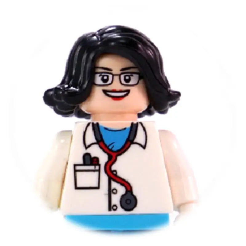 Mini Medical/Doctor Action Figure for Medical/Hospital Scene |MocPixel Mini Medical/Doctor Action Figure for Medical/Hospital Scene |MocPixel - Doctor - Female Lego Block Sets Alternative