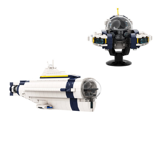 Seamoth Versatile One-person Submersible/ Cyclops Subnautica MOC Building Block Bricks |MocPixel Seamoth Versatile One-person Submersible/ Cyclops Subnautica MOC Building Block Bricks |MocPixel - Seamoth+Cyclops Lego Block Sets Alternative 1000