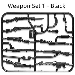 Mini Military Weapon MOC Building Blocks for Minifig |MocPixel Mini Military Weapon MOC Building Blocks for Minifig |MocPixel - Weapon Set 1 - Black Lego Block Sets Alternative
