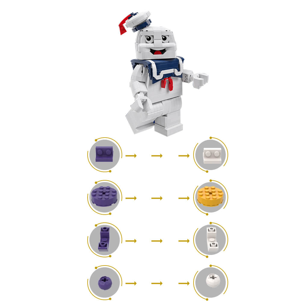 802PCS Stay Puft Marshmallow Manby Brentwaller MOC Building Block Bricks |MocPixel 802PCS Stay Puft Marshmallow Manby Brentwaller MOC Building Block Bricks |MocPixel - Default Title Lego Block Sets Alternative